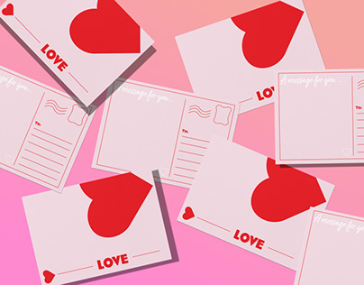 Valentine’s Day themed postcards