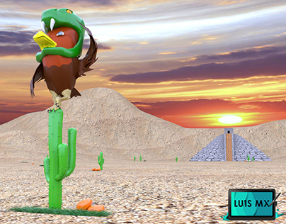 Personaje 3D "Guerrero águila Cuauhpilli"