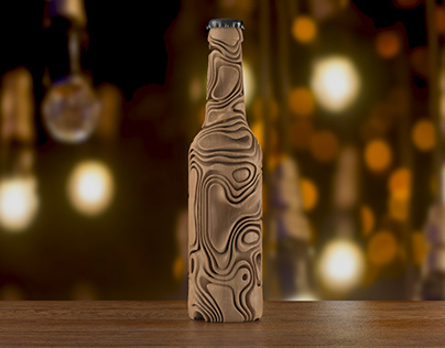 Tyflow Profedural Wood Beer Bottle concept