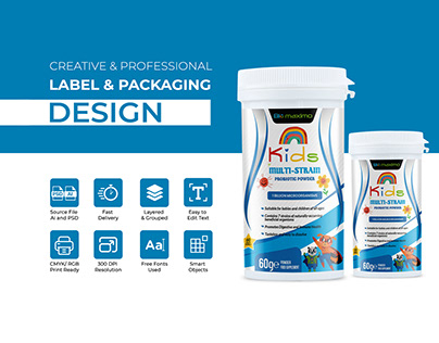 Kids multivitamin Packaging design
