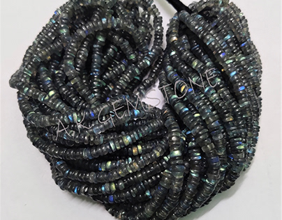 Natural Labradorite Tyre Heishi Smooth Gemstone Beads
