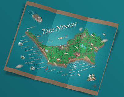 "The Ninch" Isometric Map Illustration