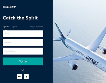 WestJet Onboarding Page Redesign