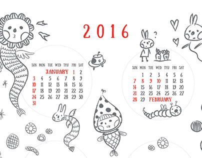 2016 Calendar Sticker