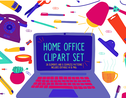 Home Office Clipart set