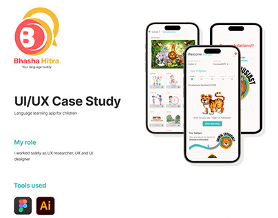 Bhasha Mitra - Language learining app UI/UX Case study