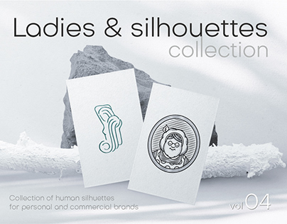 Ladies and human silhouettes logo collection