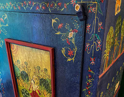 Hand painted Pichwai cupboard