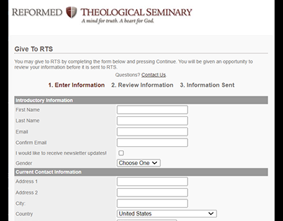 Reformed Theological Seminary - Giving Website