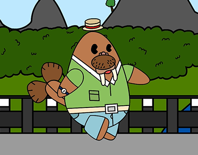 Rupert, the walrus - walk cycle animation