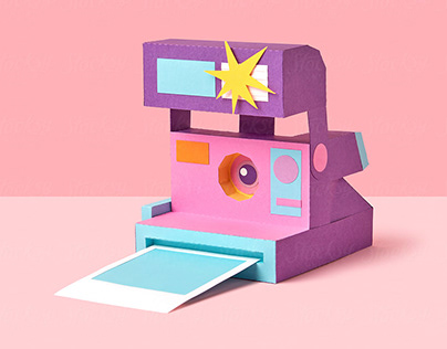 90s nostalgia. Paper craft and photography