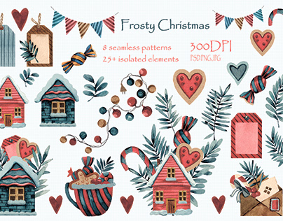 Frosty Christmas elements
