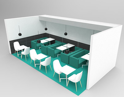 Interior design for a small coffee shop