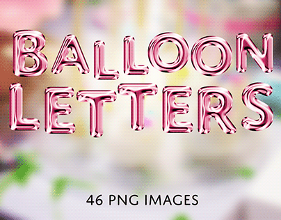 48 PNG Balloon Letter Images - Digital Download