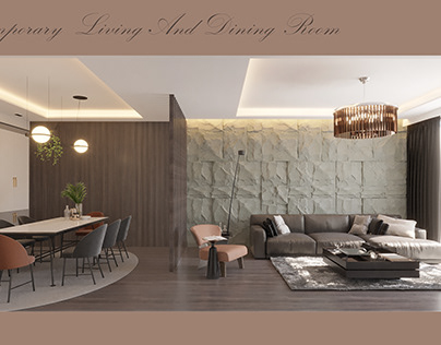 Contemporary living and dining room