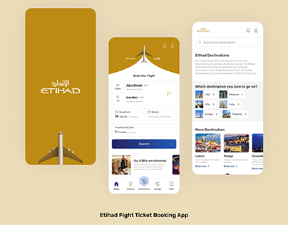 Project thumbnail - Etihad Fight Ticket booking app