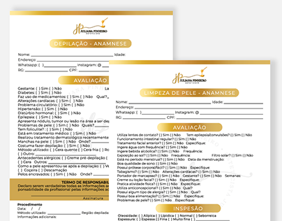 Ficha de Anamnese Master Design de Sobrancelhas