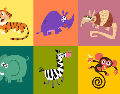 Cartoon animals set