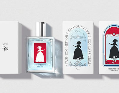 History silhouettes. Porfume packaging.
