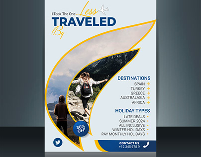 Travel adventure flyer for travel agency template