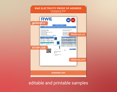 RWE electricity proof of address utility business bill