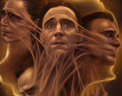 Digital painting of Loki