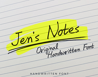 Project thumbnail - Jen's Notes - Handwritten Font