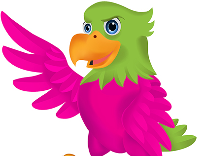Eagle-link flowers Mascot illustration