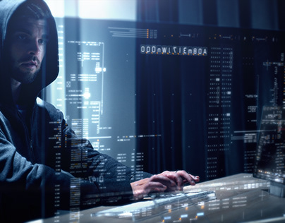Futuristic Cyber Crime Computer Hacker