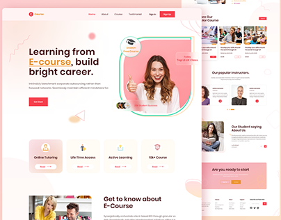 E learning landing page