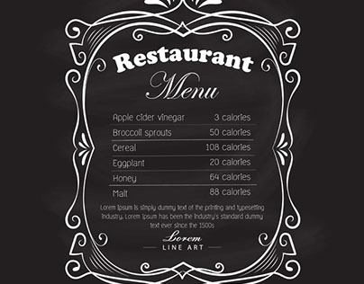 Restaurant menu frame blackboard vintage hand drawn