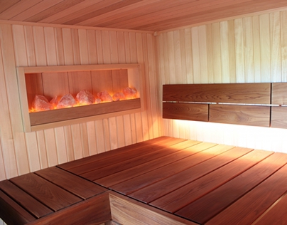 Sauna with the salt niche