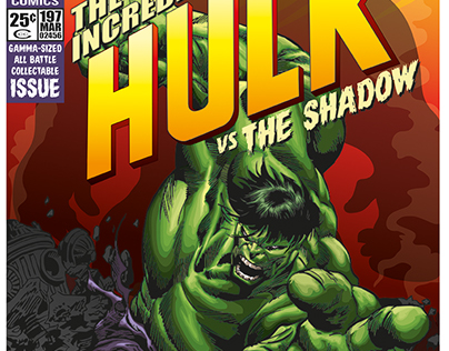 The Incredible Hulk vs The Shadow - Comic cover print