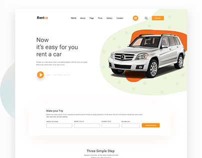 Rent a car Webpage Template