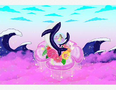Fantasy Whale Illustration