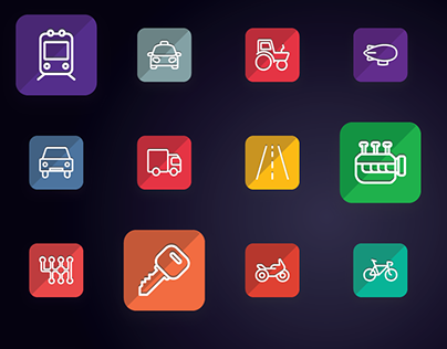 Transportation - Transport Vehicle Auto Service  icons