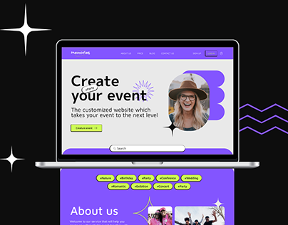 Landing page for event service