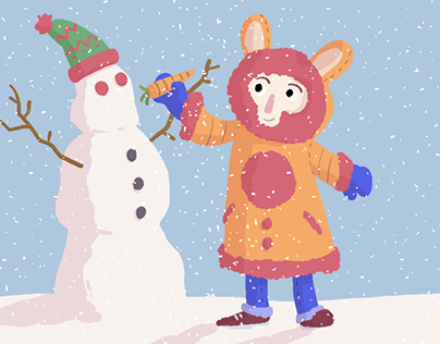 Building a snowman - speed drawing video