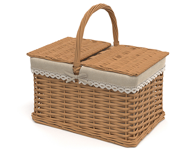 3d modeling & render of a wicker basket