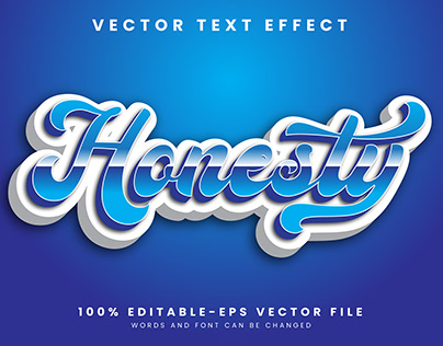 Honesty 3d editable text style Template