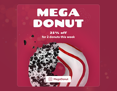 Bright banner for Mega Donut discount