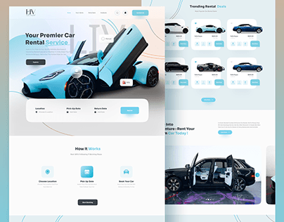 Car Rental Landing Page design, UIUX, Website design