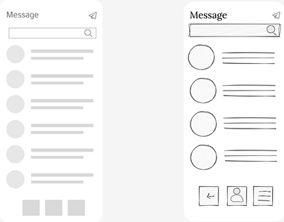 Wireframe message page