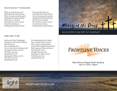 Frontline Voices 2018 Easter Concert Collateral