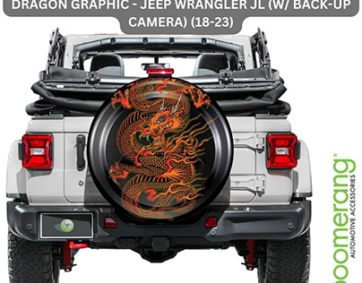 Rigid Spare Tire Cover with Dragon Design