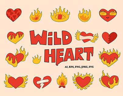Wild Heart collection of cliparts