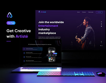 Artiste - Creative platform website presentation