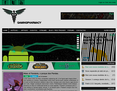 Gaming Pharmacy website concept