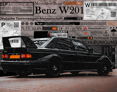 Mercedes-Benz 190e Evo II Poster Study RGB+CMYK