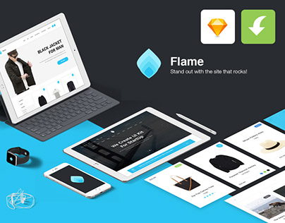 Flame Free UI Kit for Sketch App (freebie)